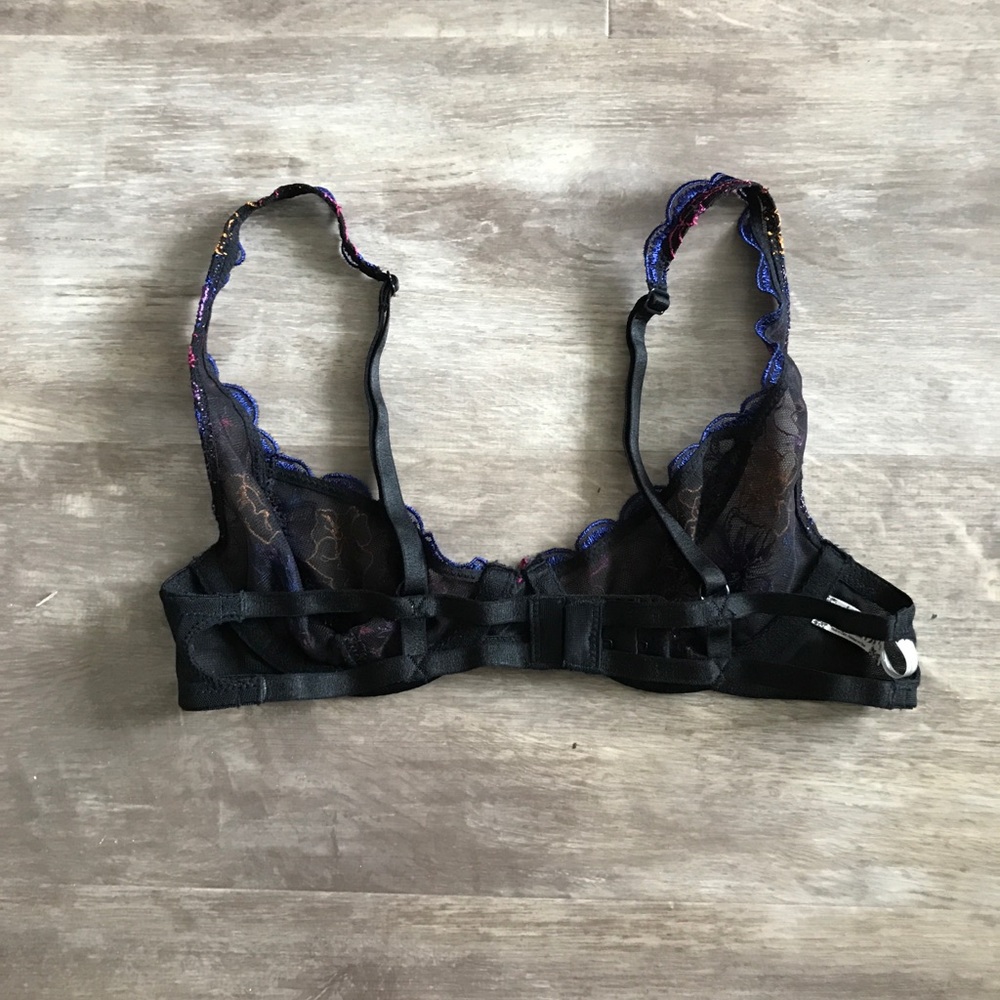 NEW Free People Black Embroidered Floral Bra - Picture 5 of 7